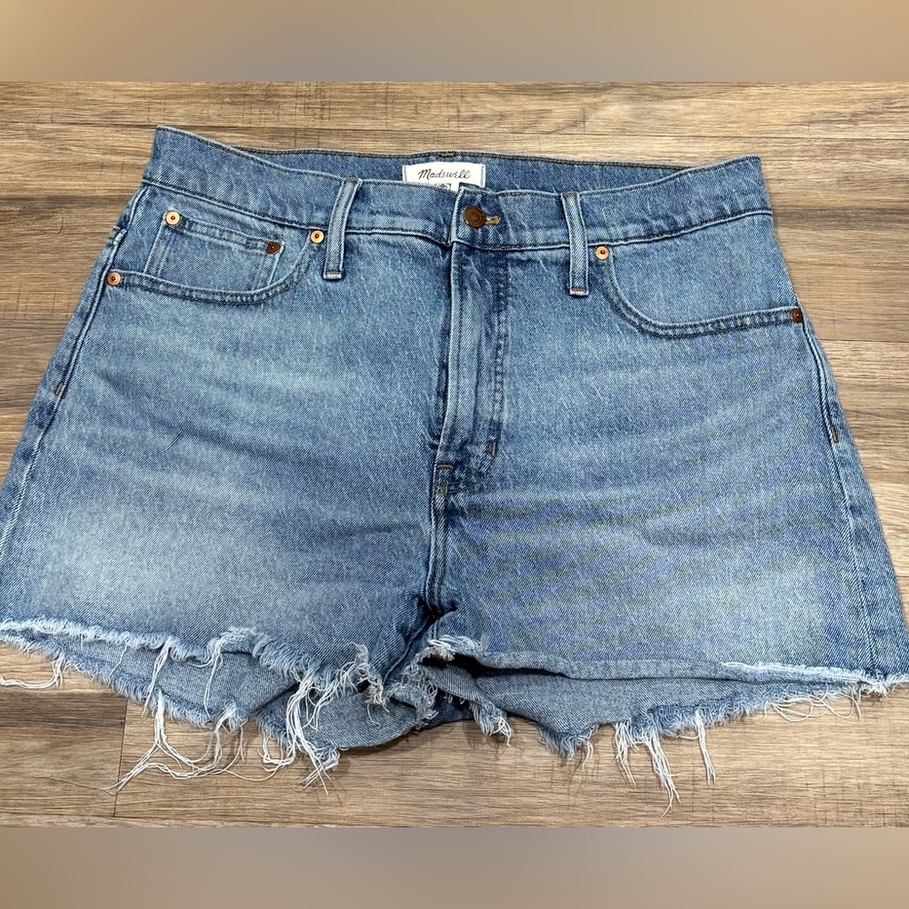 Madewell Frayed Hem Blue Jean Shorts
